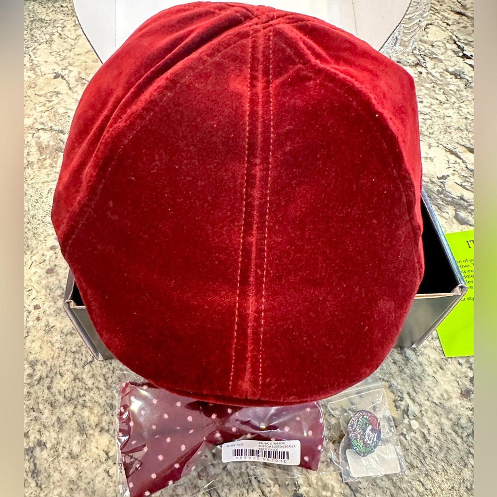 Boston Scally Nightmare 3 Box Set Red Velvet, bow tie, and hat pin. SOLD OUT NIB